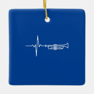 Trumpet Heartbeat Trumpet Player Geschenk Keramikornament