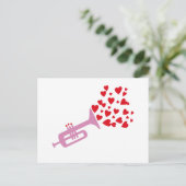 Trumpet Hearts Postkarte (Stehend Vorderseite)