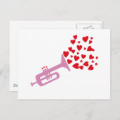 Trumpet Hearts Postkarte (Vorne/Hinten)