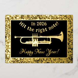 Trumpet Hit die richtige Note 2026 Greetings Card Folieneinladung