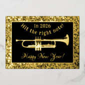 Trumpet Hit die richtige Note 2026 Greetings Card Folieneinladung (Vorderseite)