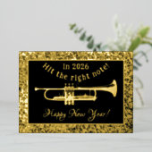 Trumpet Hit die richtige Note 2026 Greetings Card Folieneinladung (Stehend vorne)