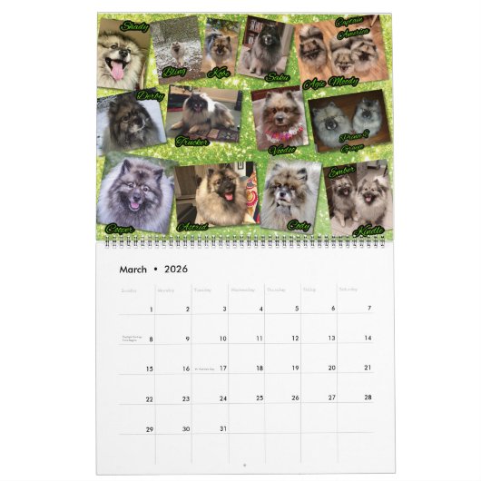 Trumpet Keeshond Calendar 2021 Kalender (Mär 2026)