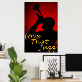 Trumpet "Liebe, Jazz"-Poster Poster (Heimbüro)