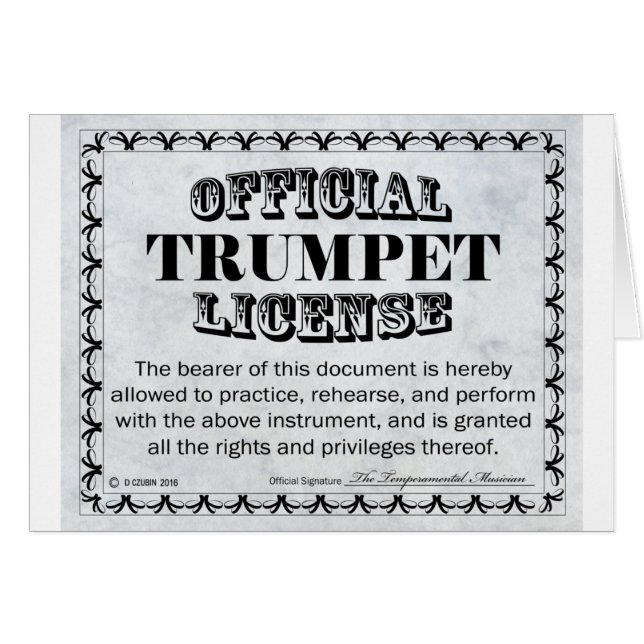 Trumpet-Lizenz (Vorderseite (Horizontal))