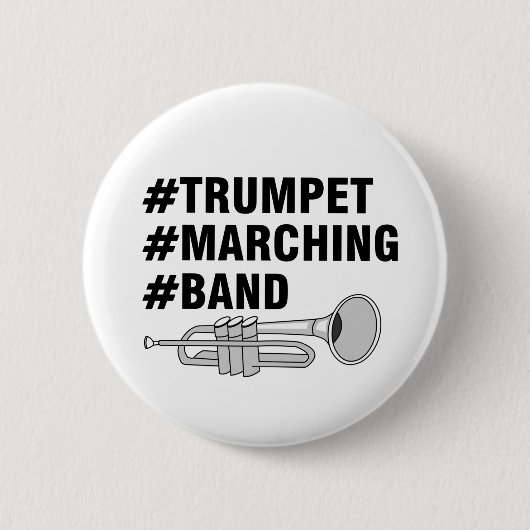 Trumpet Marching Band Hashtags Button (Vorderseite)