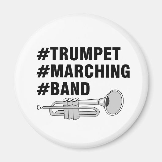 Trumpet Marching Band Hashtags Magnet (Vorne)