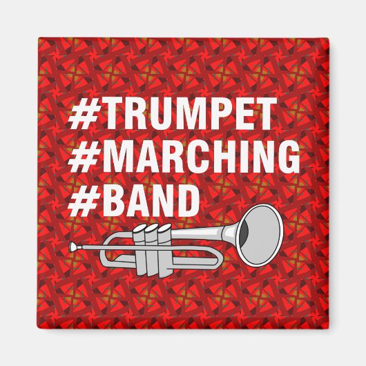Trumpet Marching Band Hashtags Magnet (Vorne)