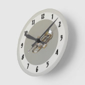 Trumpet mit Lyre Runde Wanduhr (Winkel)