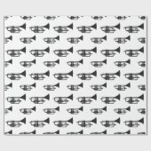 Trumpet Music Cartoon Paper Geschenkpapier (Flach)