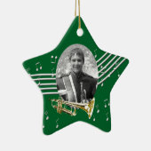 Trumpet Music Green Star Keramik Ornament (Rechts)