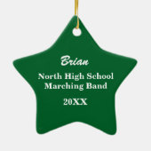 Trumpet Music Green Star Keramik Ornament (Hinten)