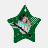 Trumpet Music Green Star Keramik Ornament (Rechts)
