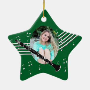 Trumpet Music Green Star Keramik Ornament