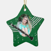 Trumpet Music Green Star Keramik Ornament (Links)