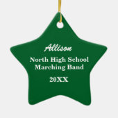 Trumpet Music Green Star Keramik Ornament (Hinten)