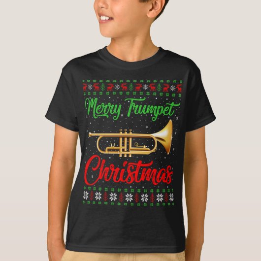 Trumpet Music Lover Xmas Geschenk Ugly Trumpet Chr T-Shirt (Vorderseite)