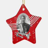 Trumpet Music Red Star Keramikornament (Links)