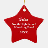 Trumpet Music Red Star Keramikornament (Hinten)