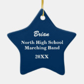 Trumpet Music Star Blue Keramik Ornament (Hinten)