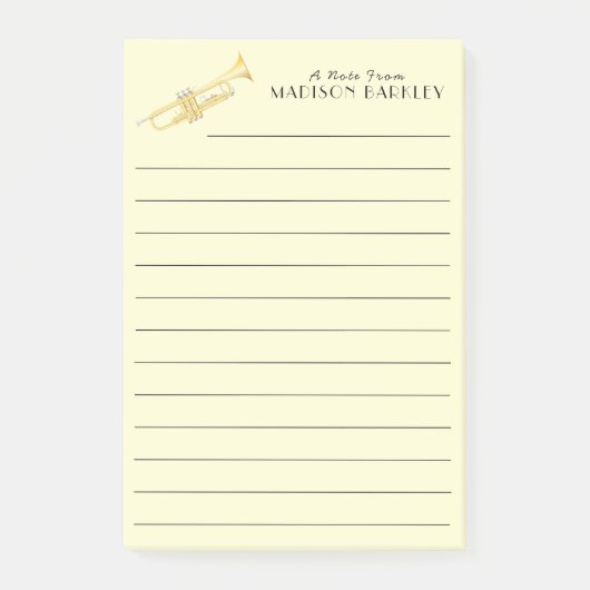 Trumpet Musician Band Lehrer Notes Post-it Klebezettel (Vorderseite)