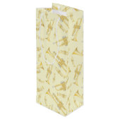 Trumpet Musician Band Teacher Geschenktüte Für Weinflaschen (Rückseite Schrägansicht)