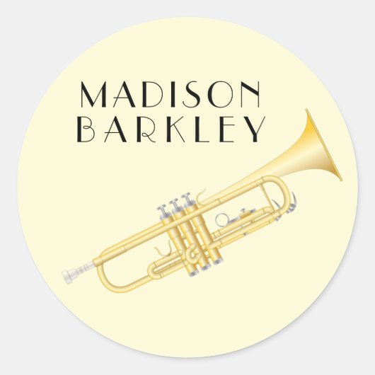 Trumpet Musician Band Teacher Oval Sticker (Vorderseite)