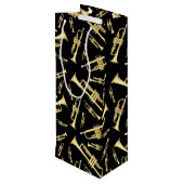 Trumpet Musician Band Teacher Weinbeutel Geschenktüte Für Weinflaschen (Rückseite Schrägansicht)