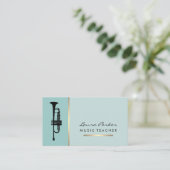 Trumpet Musician Music Teacher Instrument Gold Bus Visitenkarte (Stehend Vorderseite)