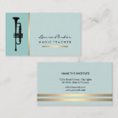 Trumpet Musician Music Teacher Instrument Gold Bus Visitenkarte (Vorne/Hinten)