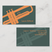 Trumpet Musician Teacher Player Studio Music Visitenkarte (Vorne/Hinten)