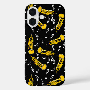 Trumpet Musiknoten Pattern iPhone 16 Hülle
