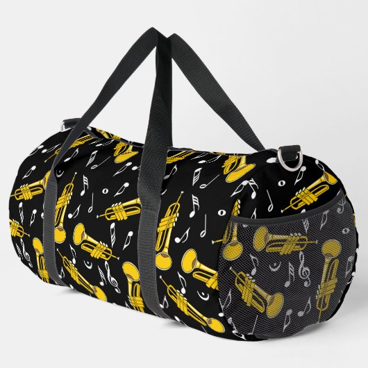 Trumpet Musiknoten Pattern Duffle Bag (Rechte Ecke)