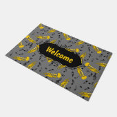 Trumpet Musiknoten Pattern Fußmatte (Schrägansicht)