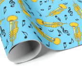 Trumpet Musiknoten Pattern Geschenkpapier (Rolleneckpunkt)
