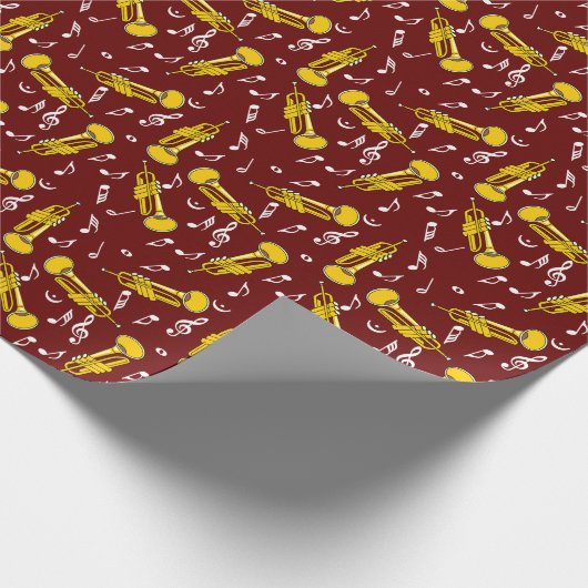 Trumpet Musiknoten Pattern Geschenkpapier (Ecke)