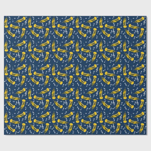 Trumpet Musiknoten Pattern Geschenkpapier (Flach)