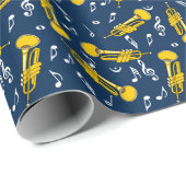 Trumpet Musiknoten Pattern Geschenkpapier (Rolleneckpunkt)