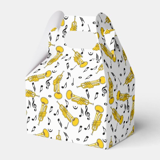 Trumpet Musiknoten Pattern Geschenkschachtel (Vorderseite)
