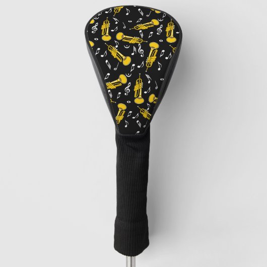 Trumpet Musiknoten Pattern Golf Headcover (Vorderseite)