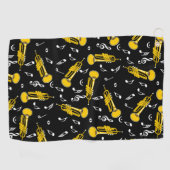 Trumpet Musiknoten Pattern Golfhandtuch (Horizontal)