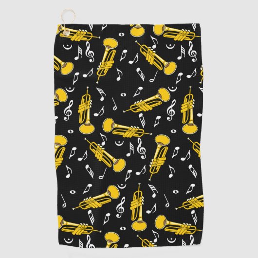 Trumpet Musiknoten Pattern Golfhandtuch (Vorderseite)