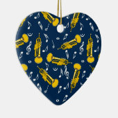 Trumpet Musiknoten Pattern Keramik Ornament (Rechts)