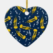 Trumpet Musiknoten Pattern Keramik Ornament (Vorne)
