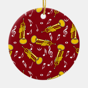 Trumpet Musiknoten Pattern Keramik Ornament