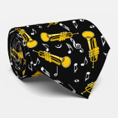 Trumpet Musiknoten Pattern Krawatte (Gerollt)