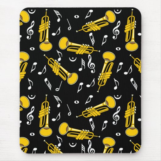 Trumpet Musiknoten Pattern Mousepad (Vorne)
