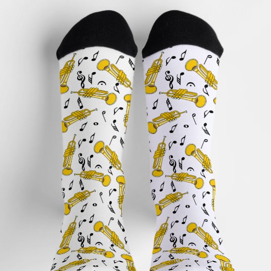 Trumpet Musiknoten Pattern Socken (Oben)