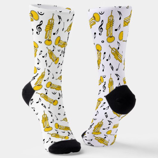 Trumpet Musiknoten Pattern Socken (Gewinkelt)