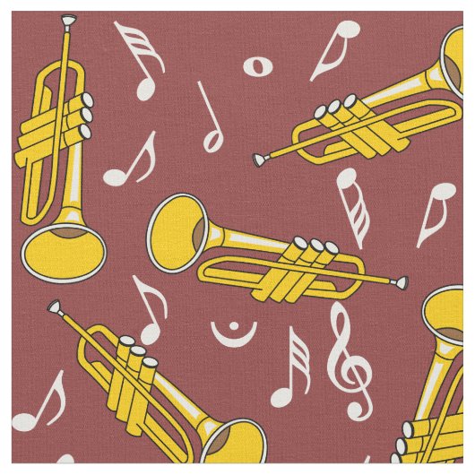 Trumpet Musiknoten Pattern Stoff (Nahaufnahme)